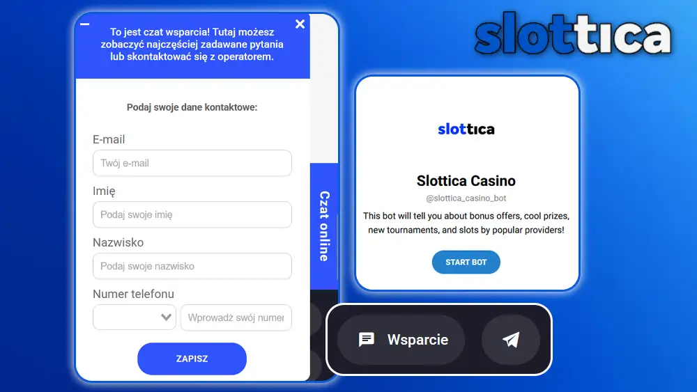 Kontakt z Obsługą Slottica